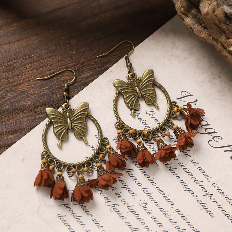 Vintage Boho Tassel Earrings — Niche Chinese Ethnic Long Drop Earrings
