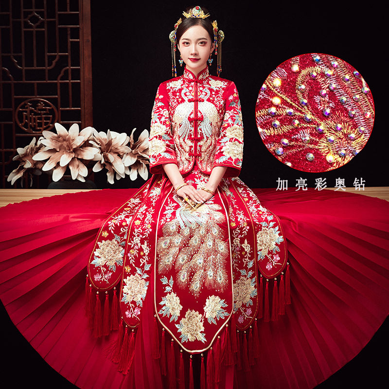 Chinese Wedding Xiuhe Dress Bride & Groom Plus Size Set