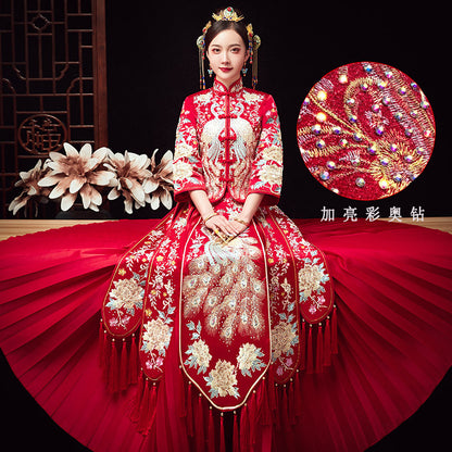 Chinese Wedding Xiuhe Dress Bride & Groom Plus Size Set