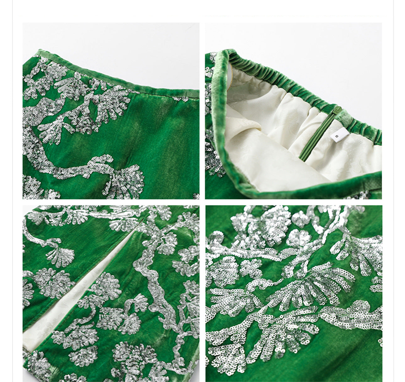 2025 Spring New Chinese Beaded Embroidered Silk Cardigan & Skirt Set