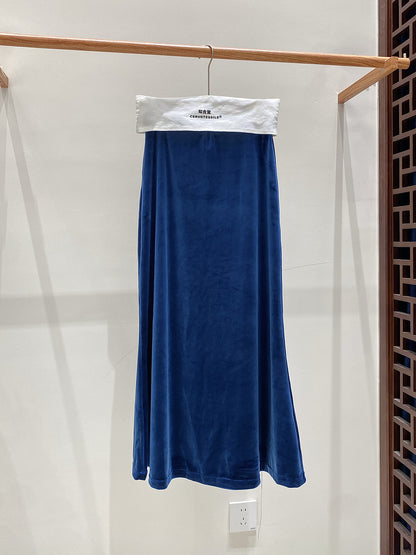 Autumn High-Waist Fishtail Velvet Skirt for Women