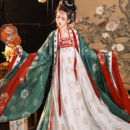 Tang Dynasty Hanfu Set — Princess & Empress Style Beizi Shirt & Qi Skirt