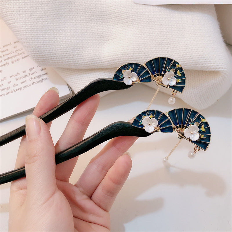 Ancient Style Fan Shaped Hairpin Hair Accessory Women Hanfu Hair Ornament