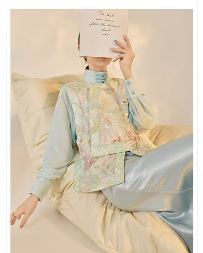 Embroidered Mulberry Silk Vest – New Chinese Style Women's Top