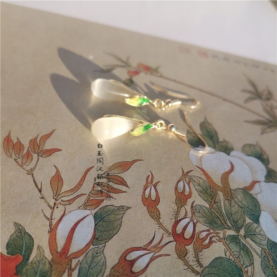 Ancient Style Hanfu Earrings | National Style Ear Hooks Cheongsam Accessory