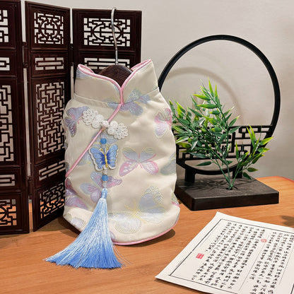 New Chinese Style Autumn Winter Pet Cheongsam for Small Medium Dogs