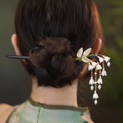 Step Shake Tassel Lily of the Valley Hairpin | Chinese Style Hanfu Cheongsam Accessory