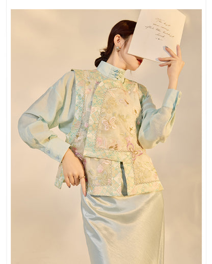 Embroidered Mulberry Silk Vest – New Chinese Style Women's Top