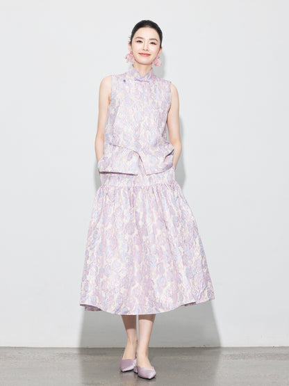 2025 Autumn Stand Collar Sleeveless Jacquard Vest for Women