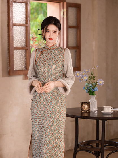 Improved New Chinese Style Qipao – Daily Elegant Winter Dress