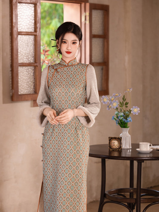 Improved New Chinese Style Qipao – Daily Elegant Winter Dress