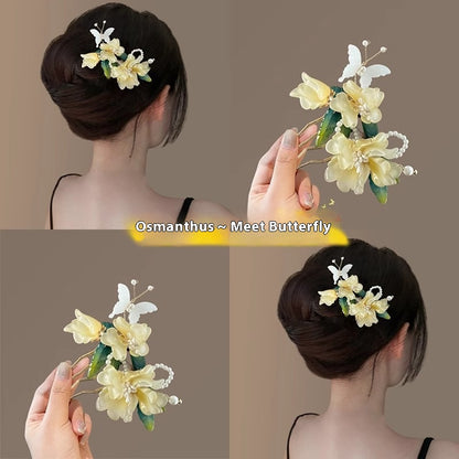 Ancient Style Flower Insert Comb | Chinese Style Hairpin Ornament