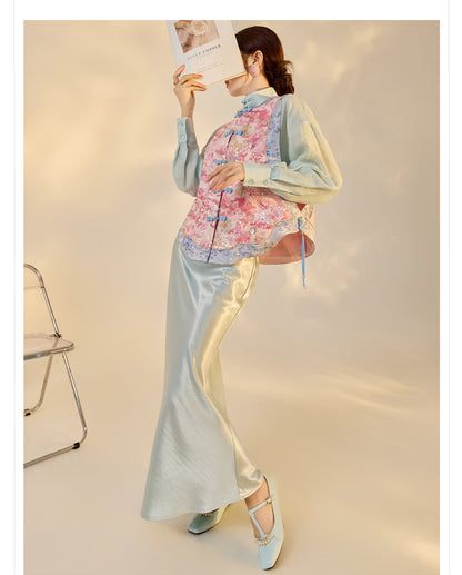 Jacquard Sequin Tank Top – Elegant National Style Women's Wear