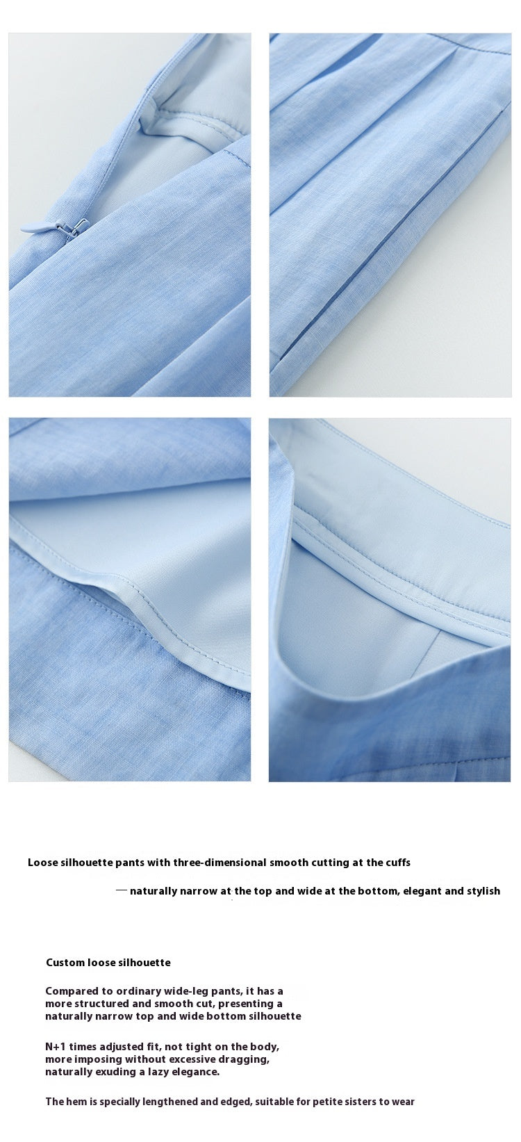 High-Waist Slimming Ramie Wide-Leg Pants for Women