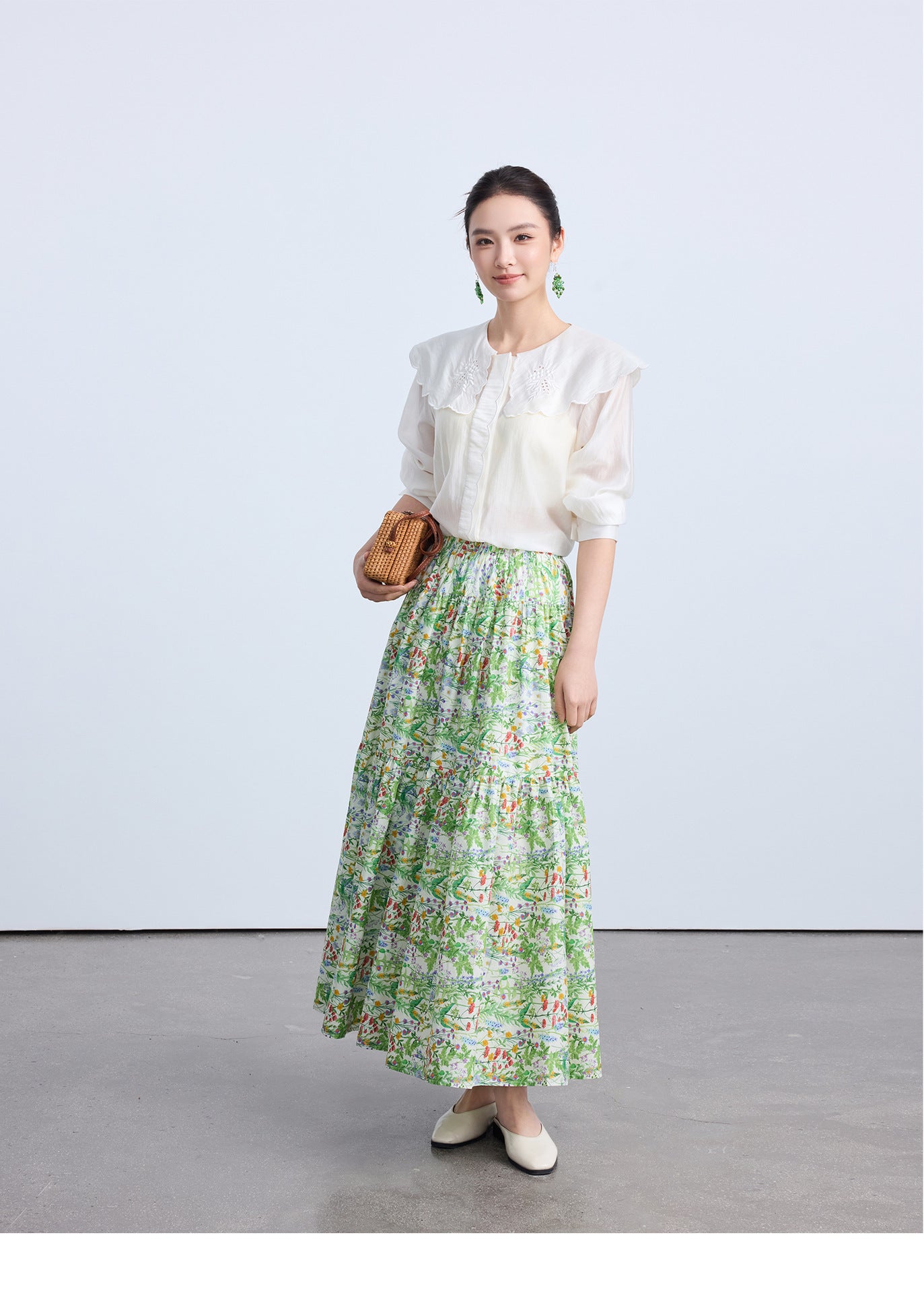 Chic Summer Floral Midi Skirt for Women