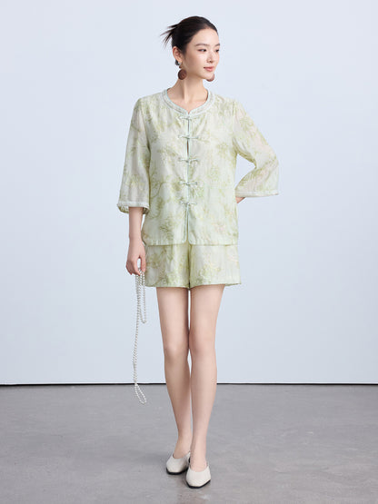 Luxury Embroidered Chinese Style Two-Piece Outfit