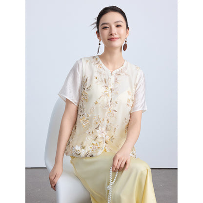 High-End Thin Organza National Style Tank Top