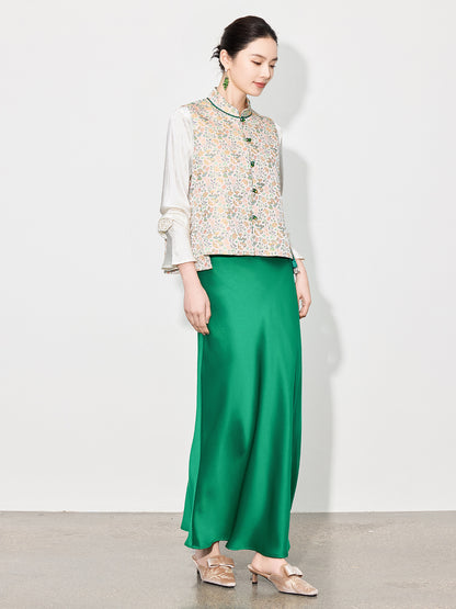 High-Waist Glossy Asymmetrical Mermaid Half Skirt