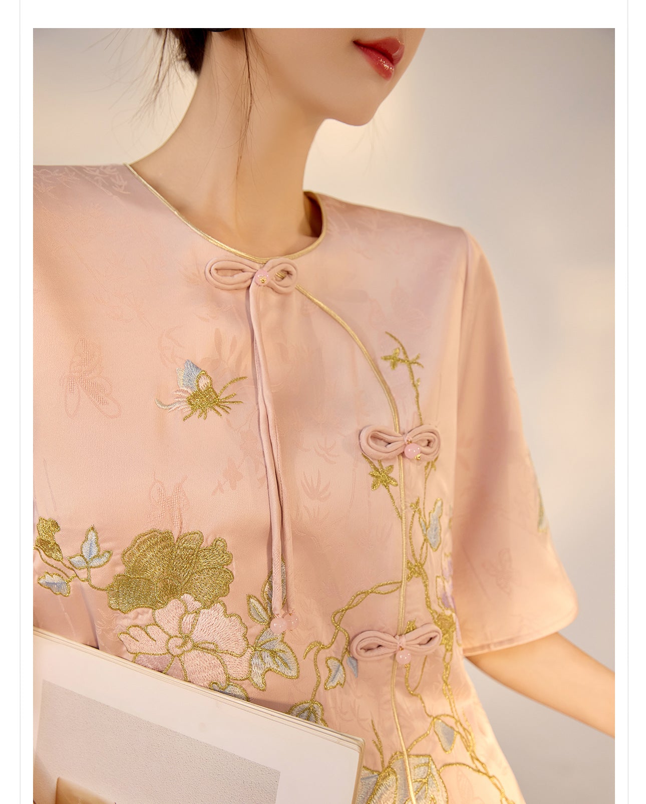 Summer New Chinese Style Embroidered Printed Top and Skirt Set