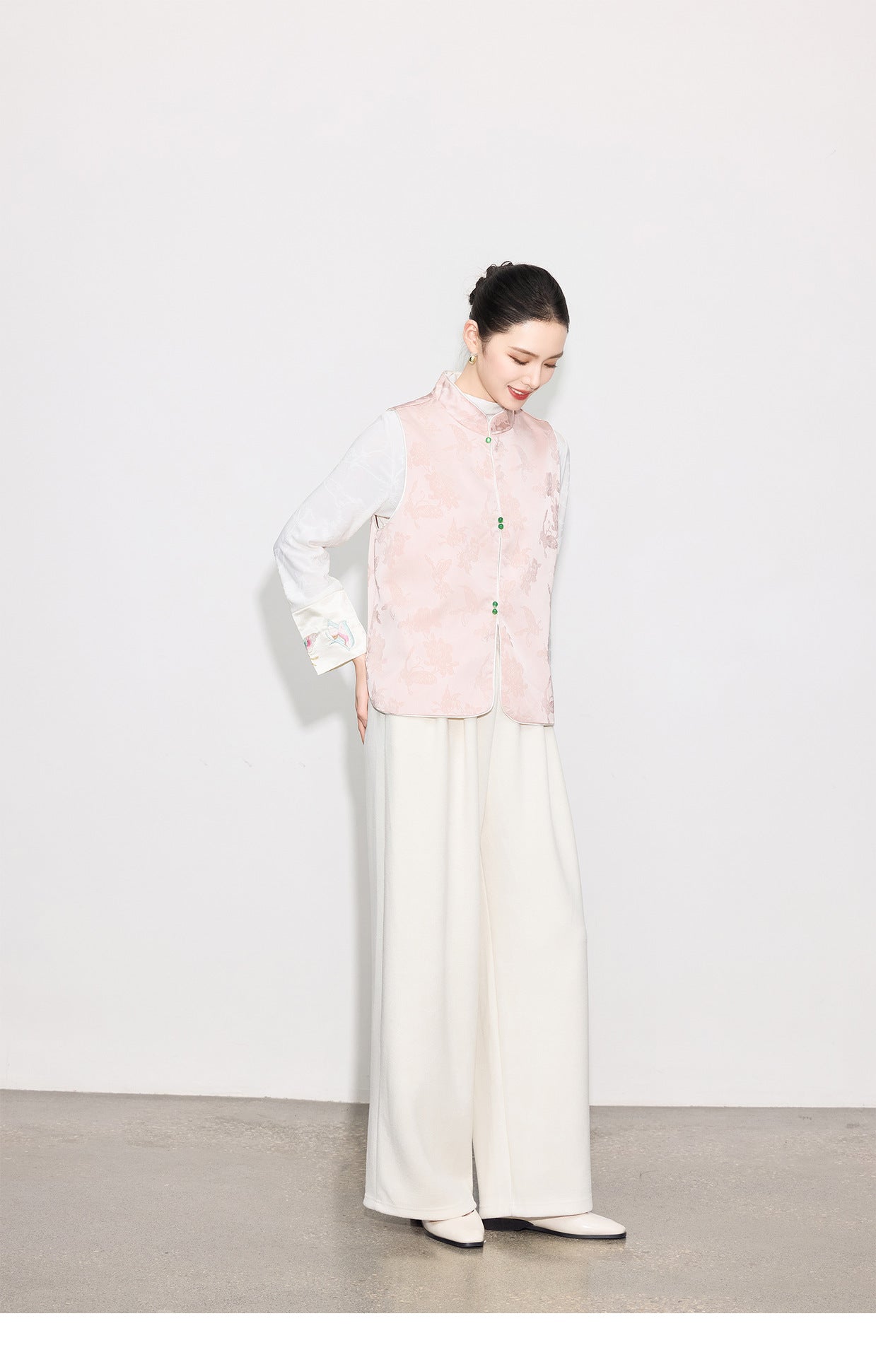 High-End Elegant Jacquard Vest Top for Women