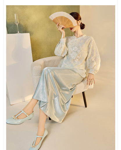 Early Autumn Retro Embroidered Top | New Chinese Style Artistic Shirt