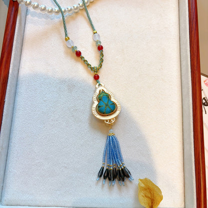 Song Brocade Gourd Pendant | Elegant Chinese Style Peace Amulet Accessory