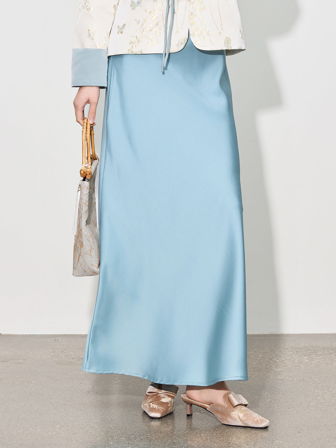 High-Waist Glossy Asymmetrical Mermaid Half Skirt