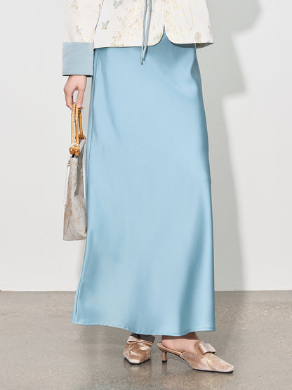 High-Waist Glossy Asymmetrical Mermaid Half Skirt