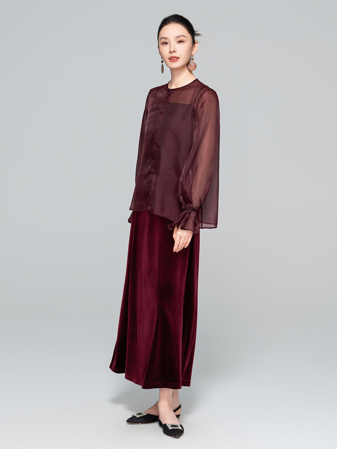 High-End Lightweight Flared Sleeve Blouse for Women