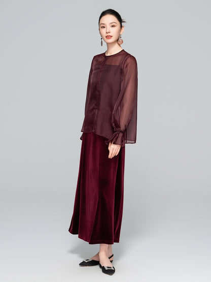 High-End Lightweight Flared Sleeve Blouse for Women