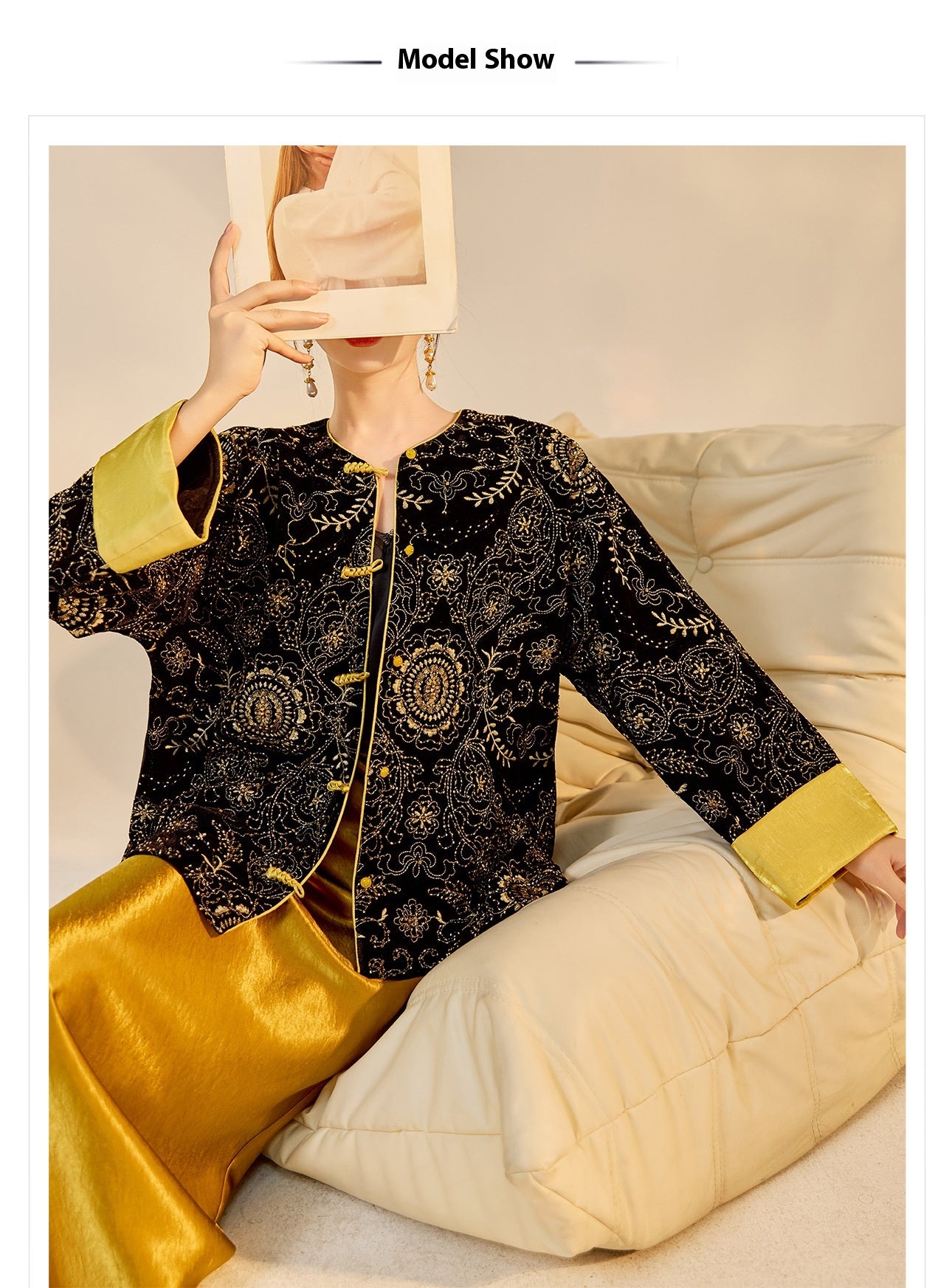 Retro Sequin Embroidered Zen Chinese Style Autumn Jacket