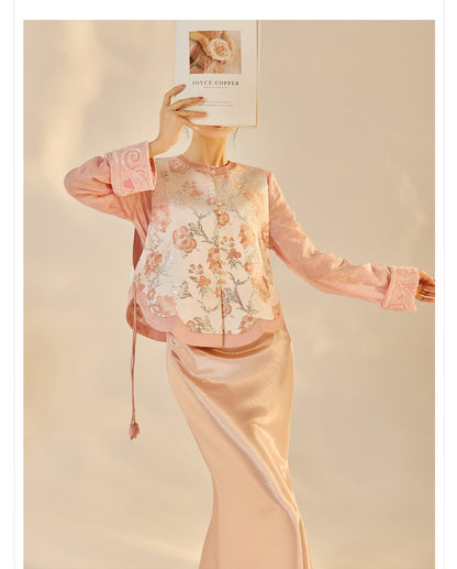 Elegant Jacquard Sleeveless Vest & Skirt Set for Autumn