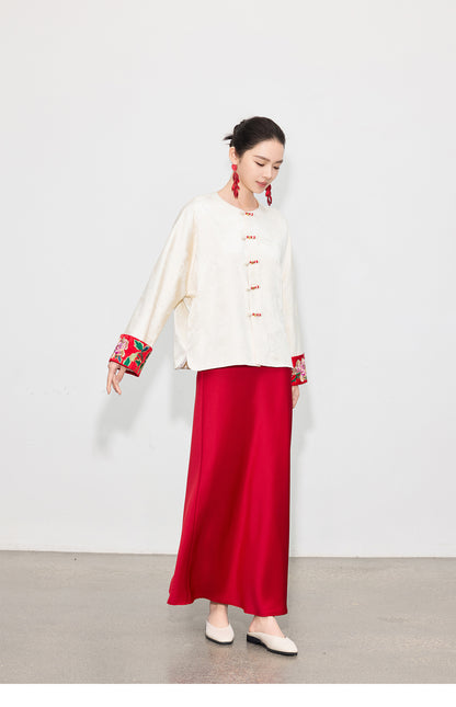 Stylish National Style Embroidered Top for Women