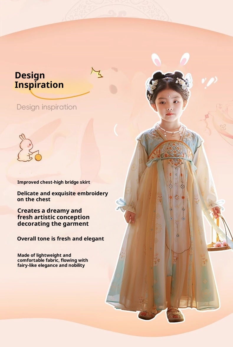 Girls’ Spring Autumn Hanfu Dress | Chinese Style Fairy Tang Suit Princess Outfit