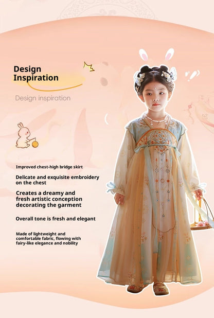 Girls’ Spring Autumn Hanfu Dress | Chinese Style Fairy Tang Suit Princess Outfit