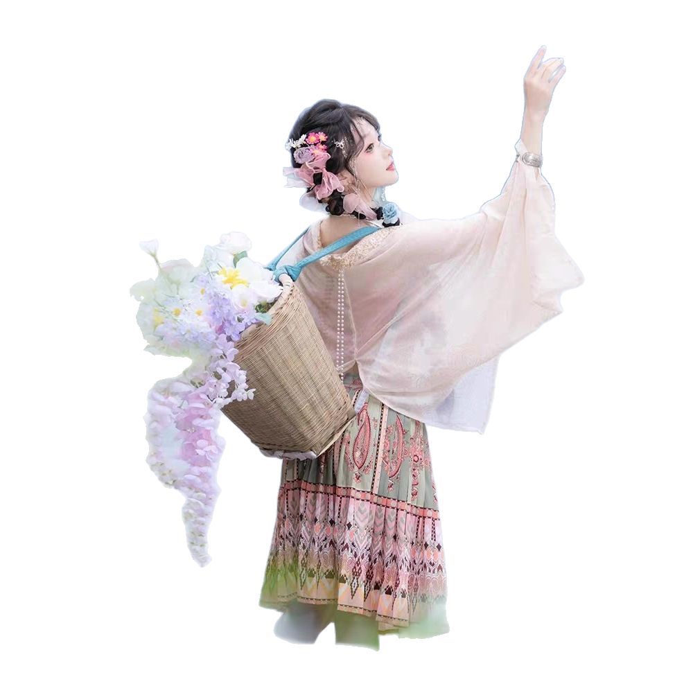 Spring Summer Fairy Costume — Peach Blossom Ethnic Hanfu Set