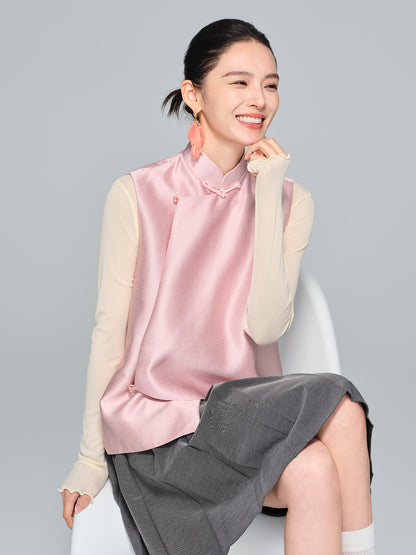 Stylish Stand Collar Women's Vest