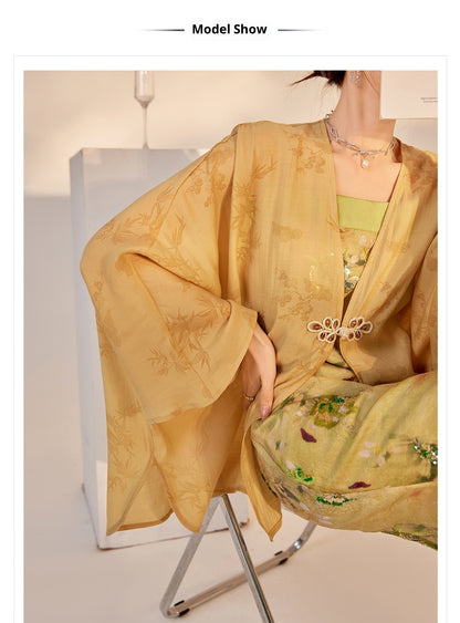 Elegant New Chinese Style High-End Women's Long Sleeve Loose Coat