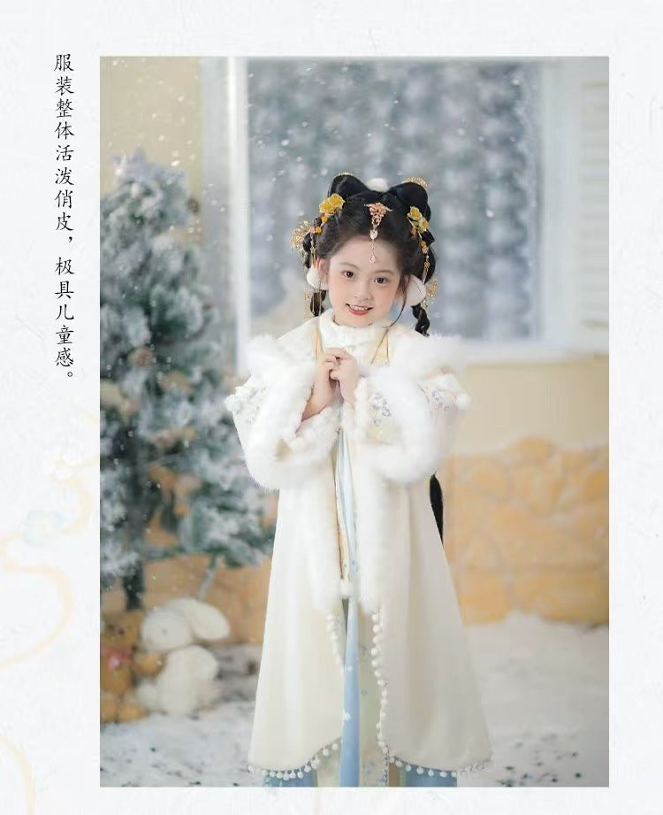 Children’s Winter Hanfu | Thickened Tang Suit New Year Outfit for Girls