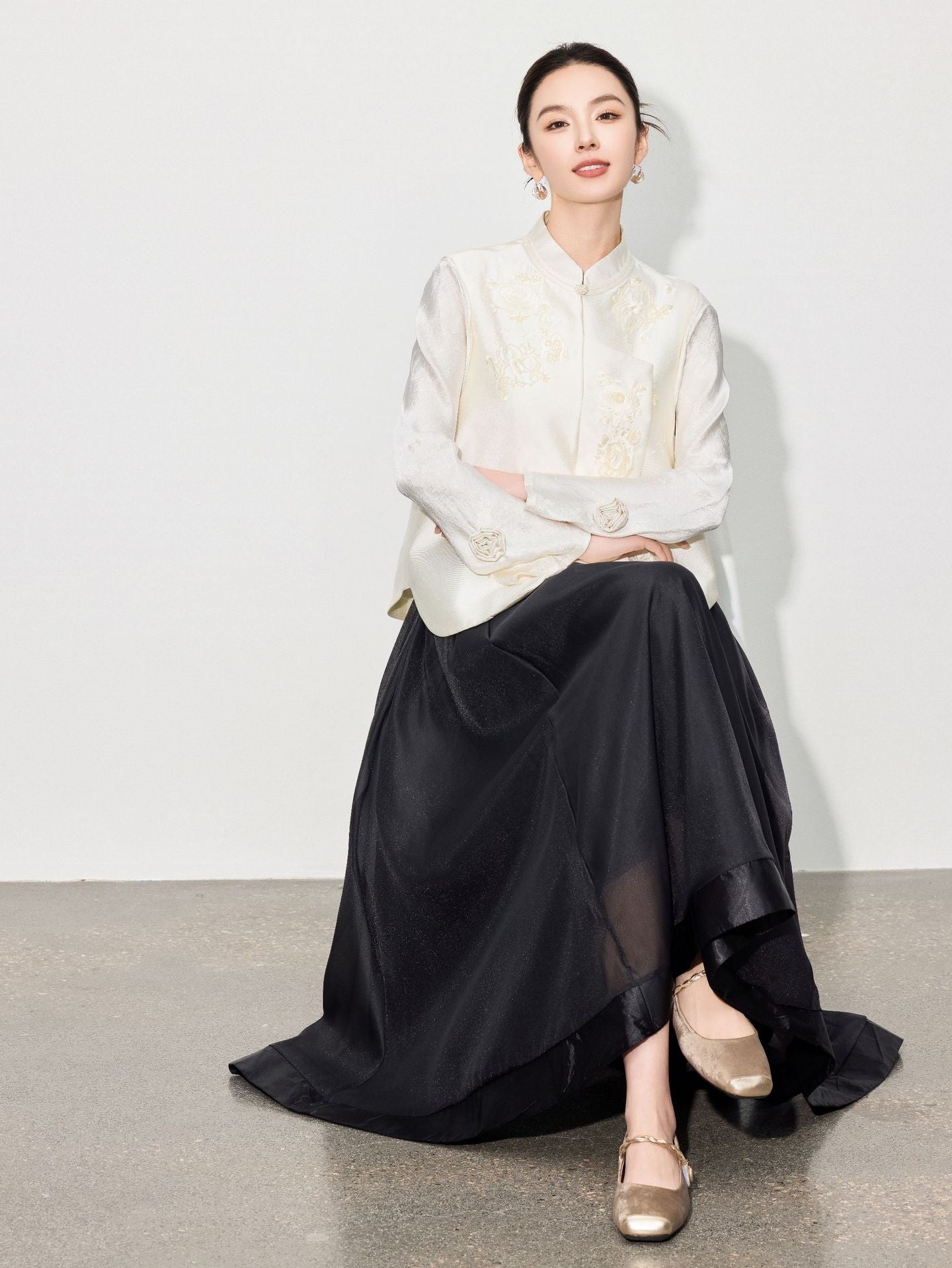 High-End Solid Color Long Skirt — Timeless A-Line Silhouette