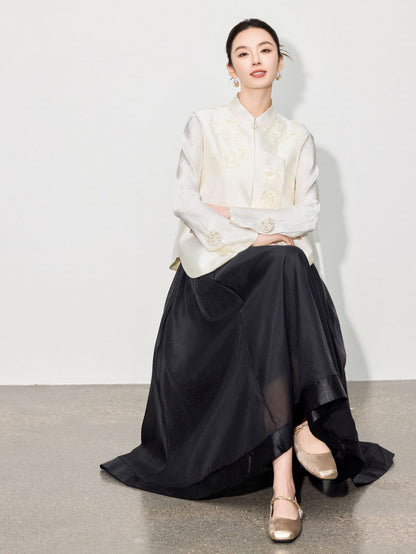 High-End Solid Color Long Skirt — Timeless A-Line Silhouette