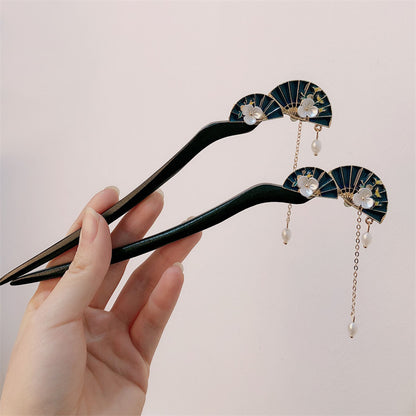Ancient Style Fan Shaped Hairpin Hair Accessory Women Hanfu Hair Ornament