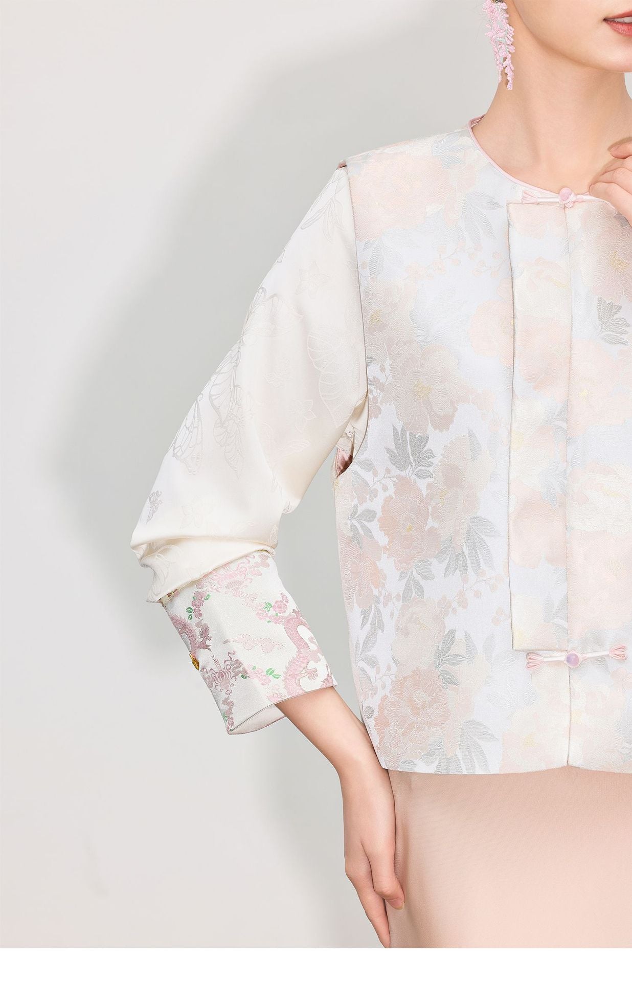 Light National Style Jacquard Vest Chinese Style