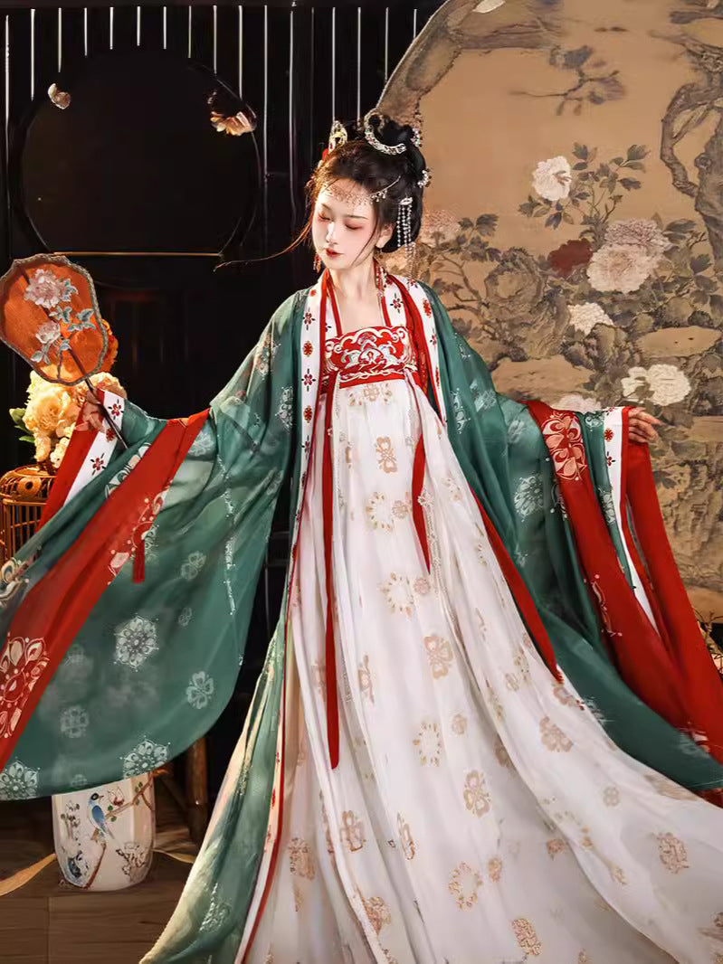 Tang Dynasty Hanfu Set — Princess & Empress Style Beizi Shirt & Qi Skirt