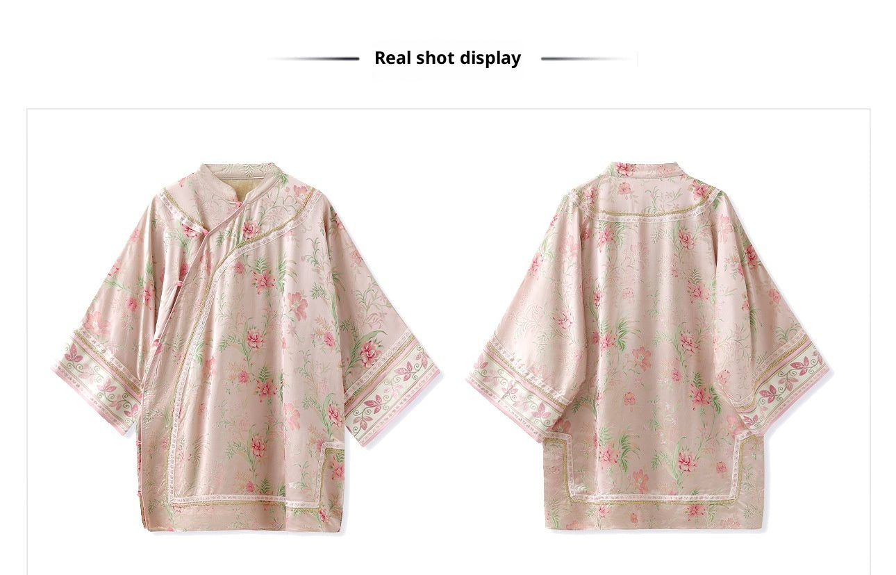 2026 Summer New Chinese Style Printed Rayon Loose Elegant Blouse