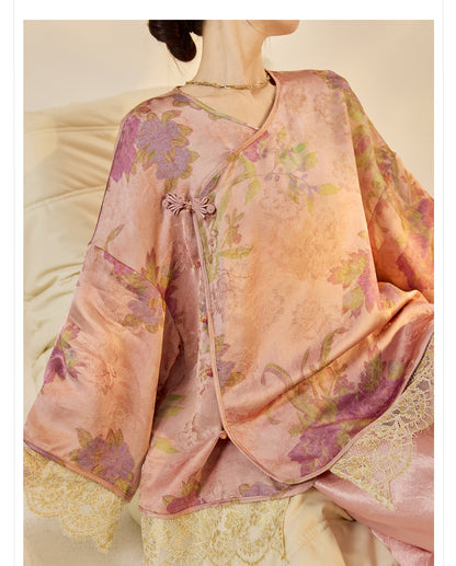 2025 New Chinese Style Light Luxury Jacket | Elegant Printed Rayon Women's Top