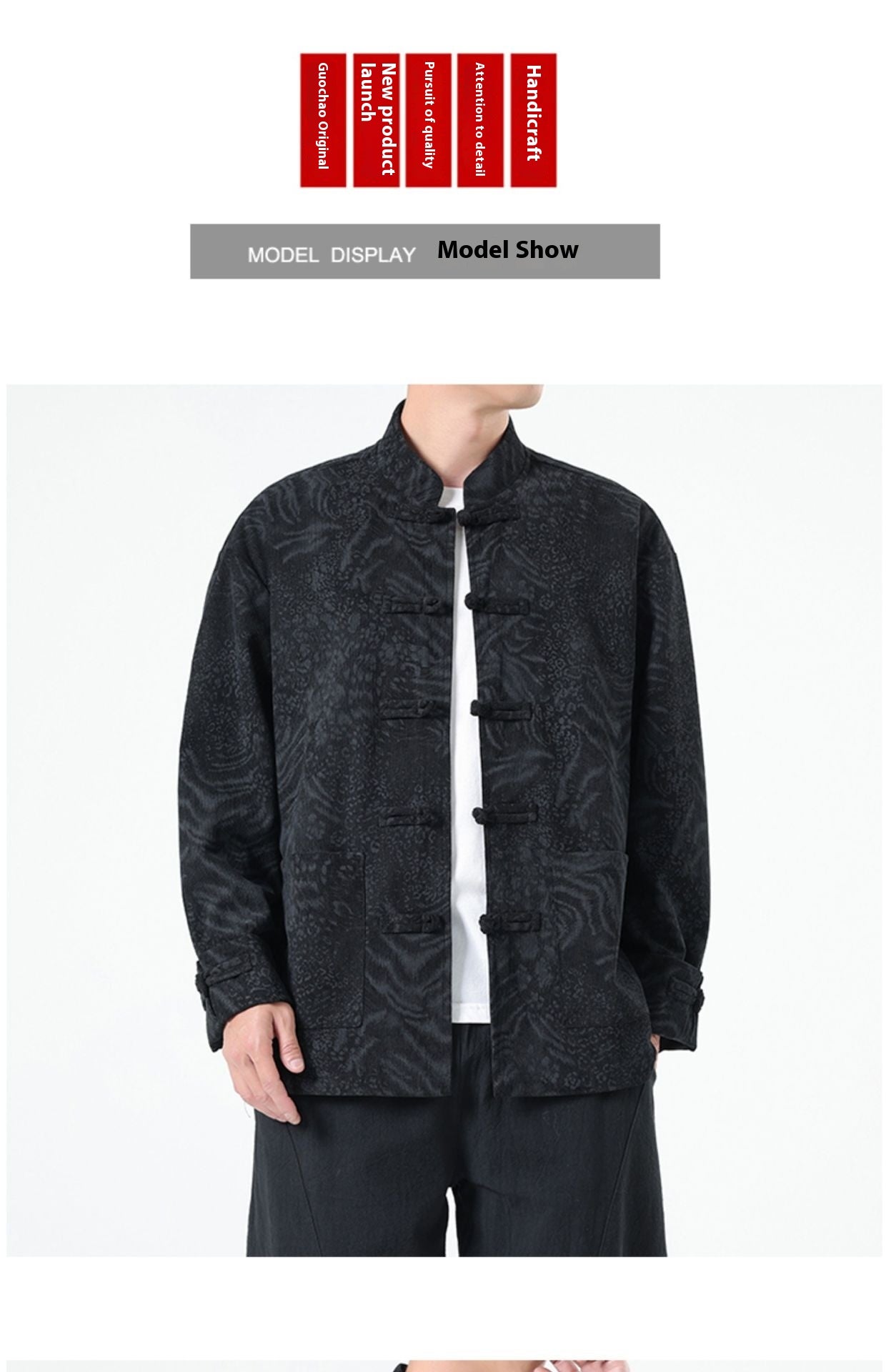 Mens Chinese Hanfu Tang Suit Retro Ancient Style National Top