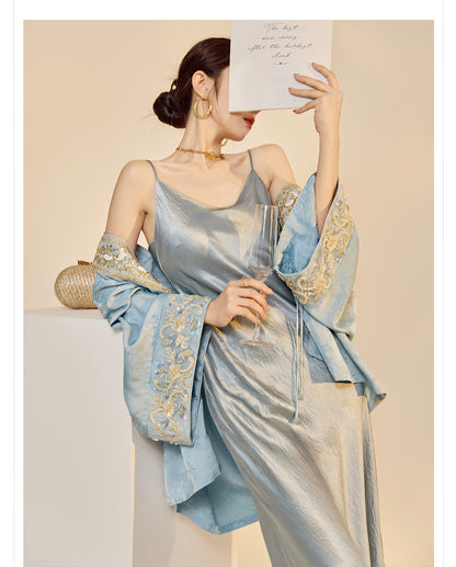 High-End National Style Beaded Jacket | Elegant Light Luxury Jacquard Top