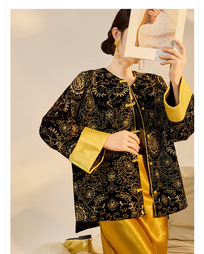 Retro Sequin Embroidered Zen Chinese Style Autumn Jacket