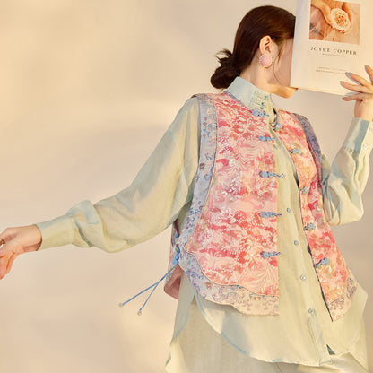 Jacquard Sequin Tank Top – Elegant National Style Women's Wear